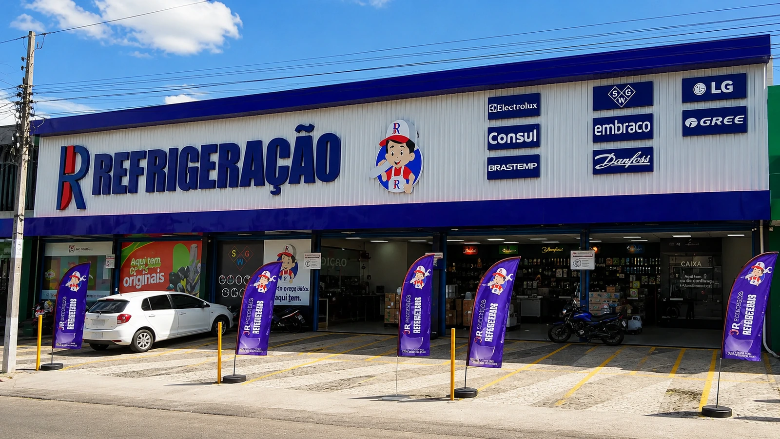 Fachada da loja JR Refrigeração em Feira de Santana no Centro